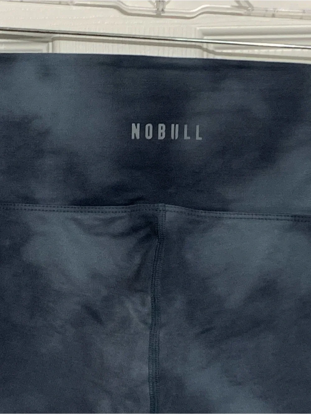 NOBULL Blue and Gray Tie-Dye High-Waist Bike Shorts